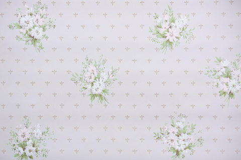 1950s Floral Vintage Wallpaper