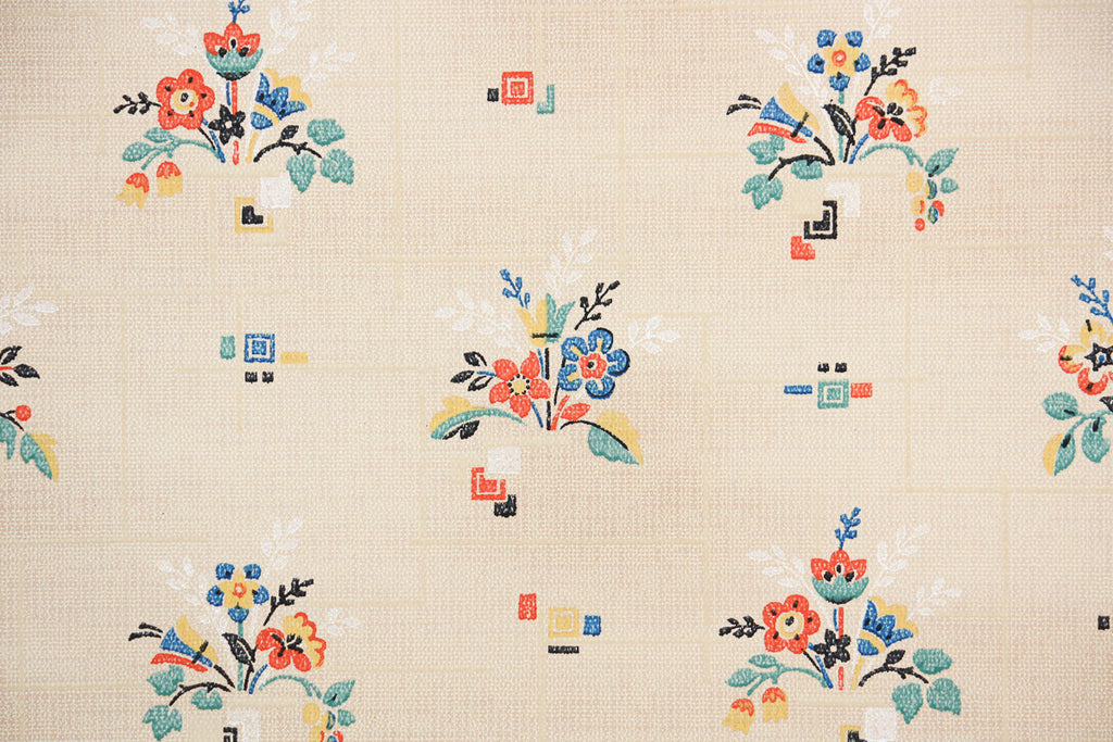 1930s Kitchen Floral Vintage Wallpaper