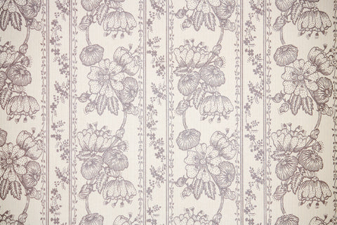 1970s Floral Stripe Vintage Wallpaper