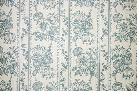 1970s Floral Stripe Vintage Wallpaper