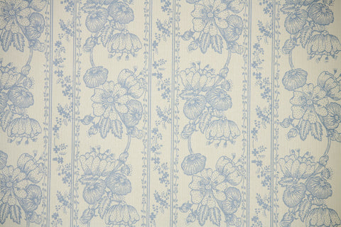 1970s Floral Stripe Vintage Wallpaper