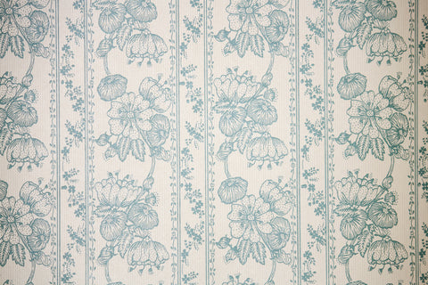 1970s Floral Stripe Vintage Wallpaper