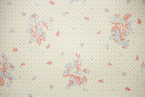 1970s Floral Vintage Wallpaper