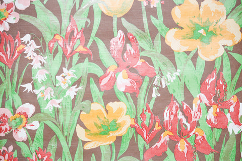 1970s Floral Vintage Wallpaper