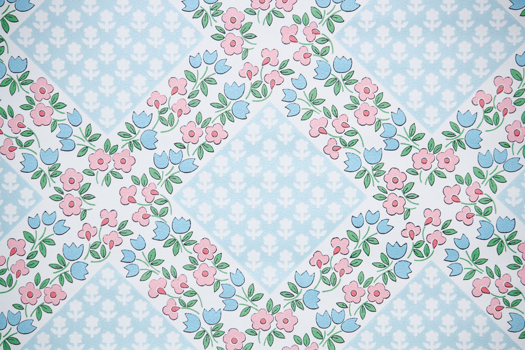 1970s Floral Vintage Wallpaper