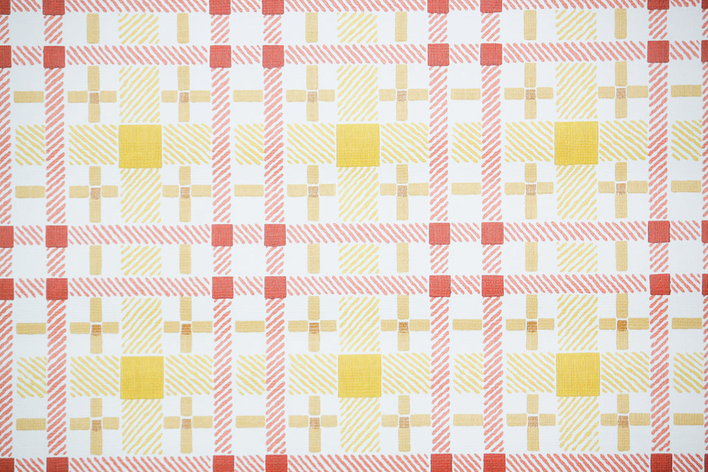 1970s Plaid Vintage Wallpaper