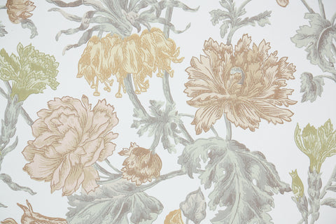 1970s Floral Vintage Wallpaper