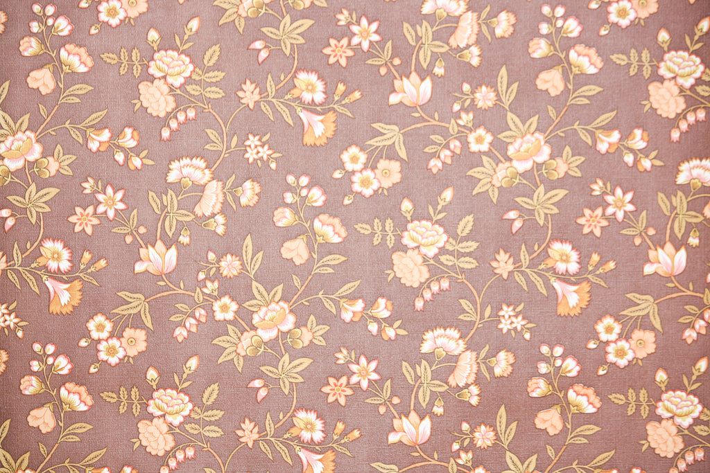 1970s Floral Vintage Wallpaper