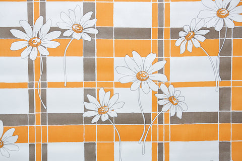 1970s Floral Vinyl Vintage Wallpaper