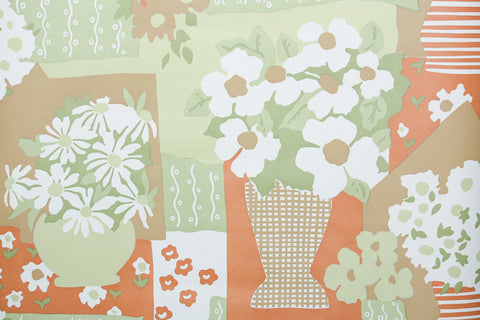 1970s Floral Vintage Wallpaper