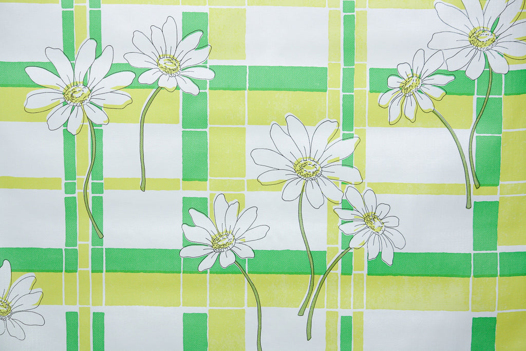 1970s Floral Vinyl Vintage Wallpaper