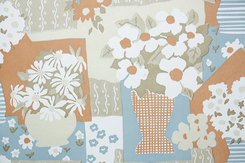 1970s Floral Vintage Wallpaper