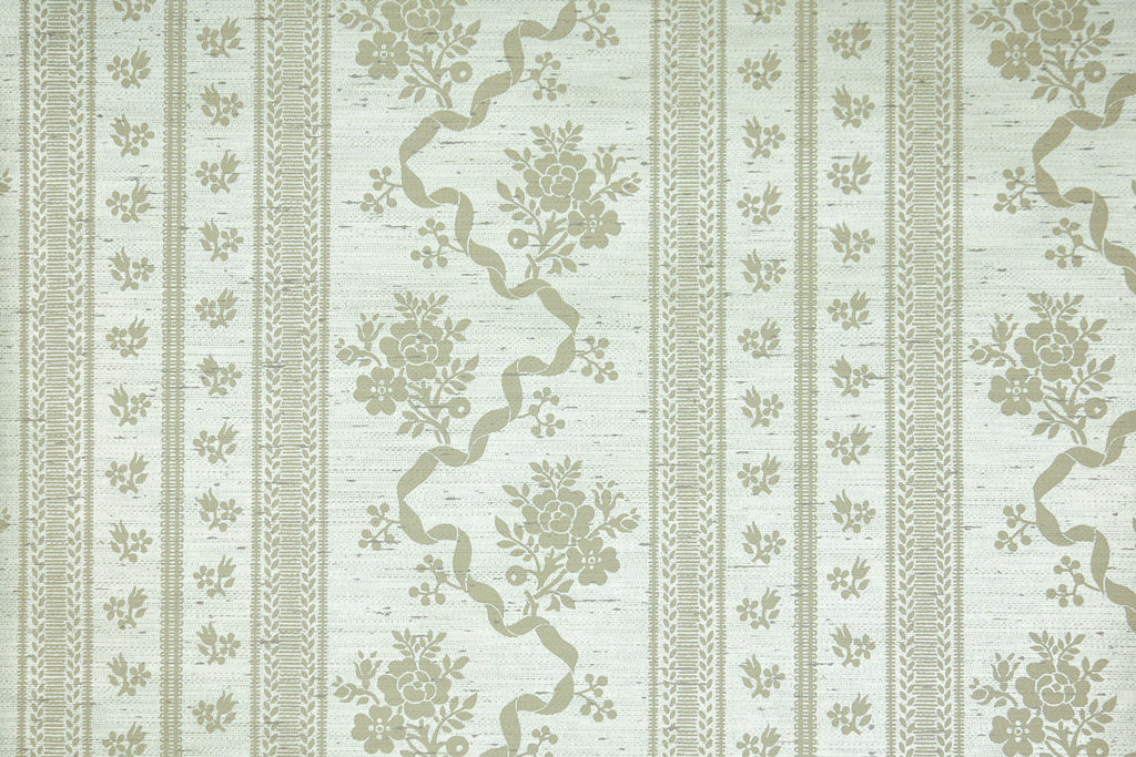 1970s Floral Stripe Vintage Wallpaper