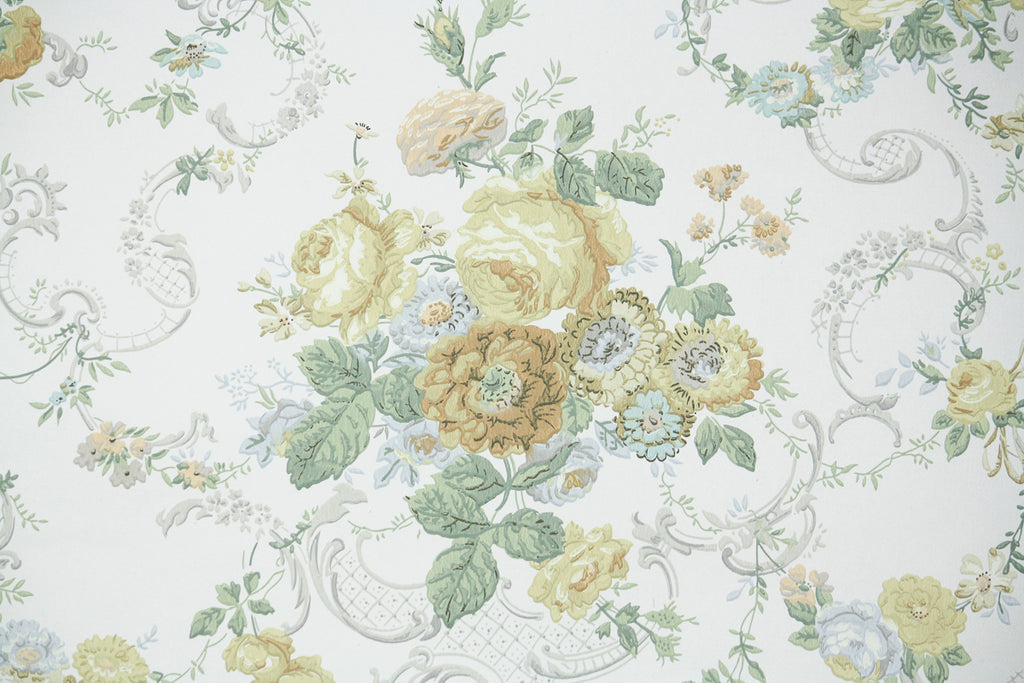 1960s Floral Vintage Wallpaper
