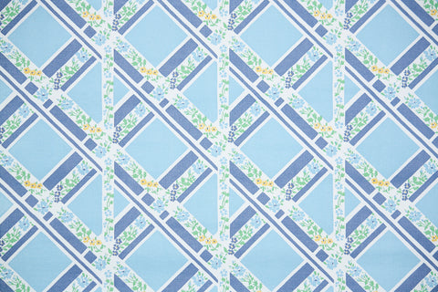 1970s Plaid Vinyl Vintage Wallpaper