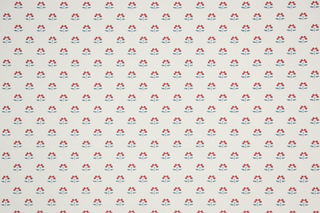 1980s Floral Vintage Wallpaper