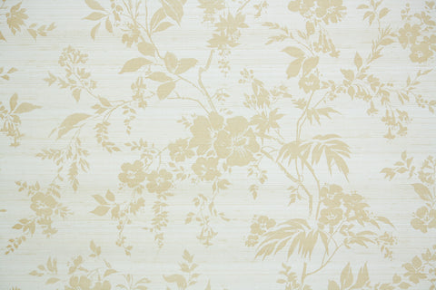 1970s Floral Vinyl Vintage Wallpaper