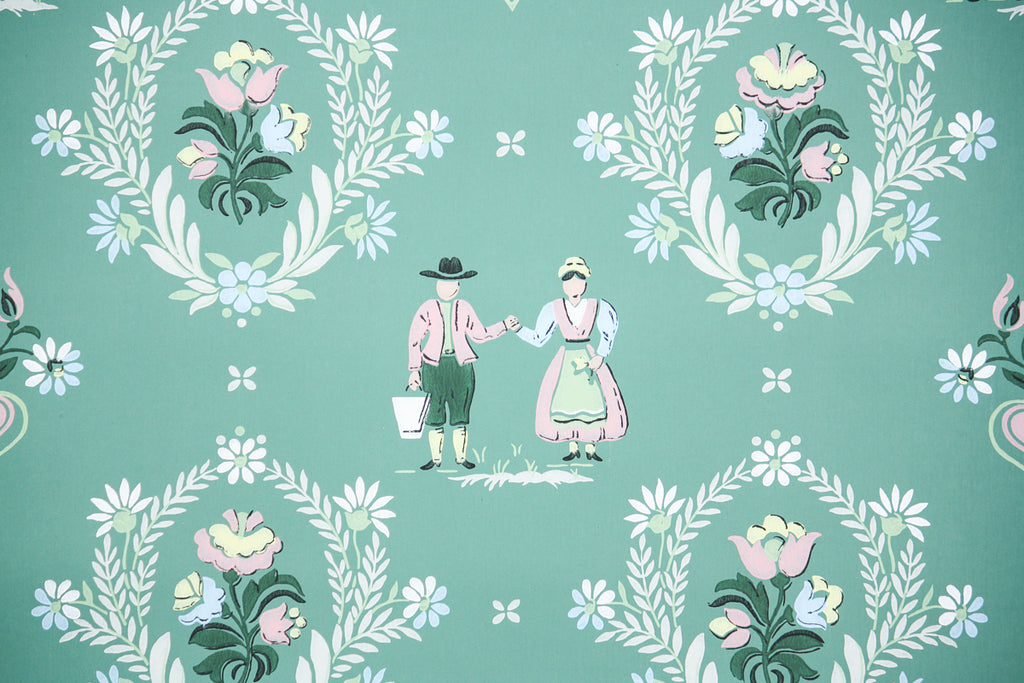 1950s Kitchen Vintage Wallpaper