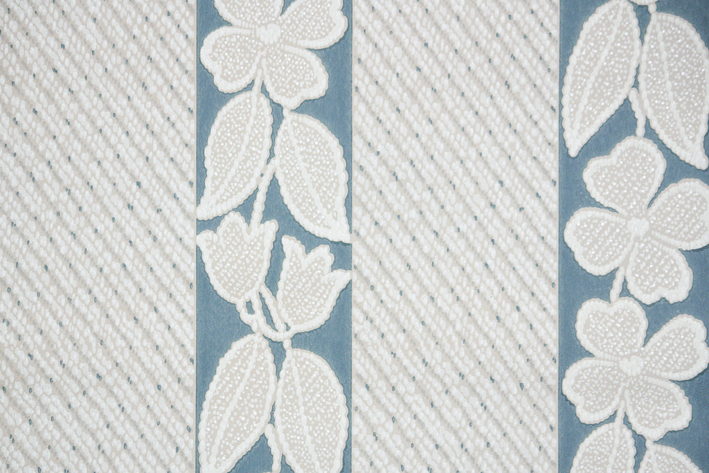 1950s Botanical Stripe Vintage Wallpaper