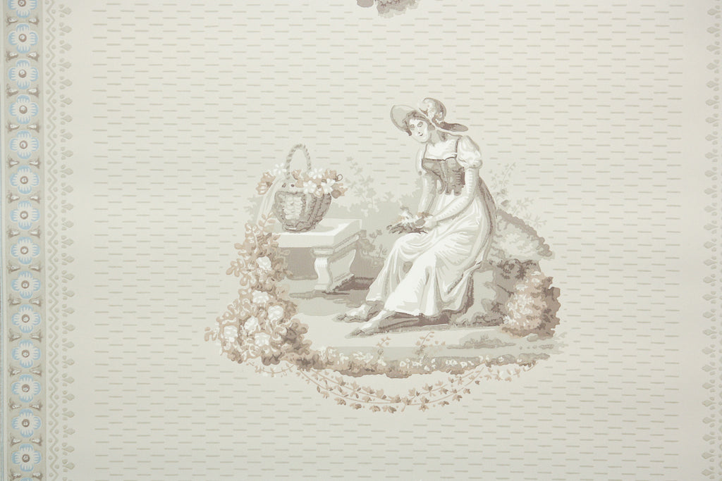 1930s Scenic Vintage Wallpaper