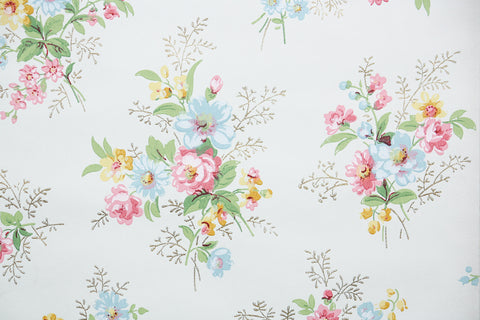 1950s Floral Vintage Wallpaper