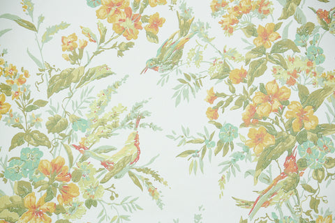 1970s Floral Vintage Wallpaper