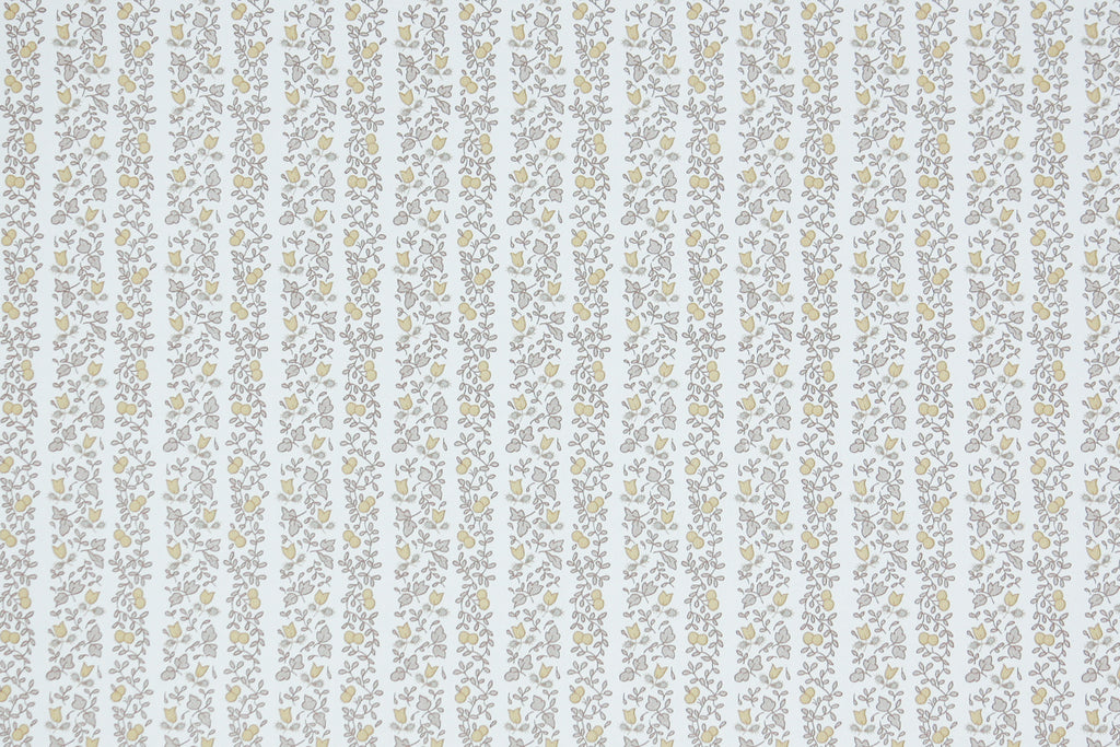 1980s Floral Stripe Vintage Wallpaper