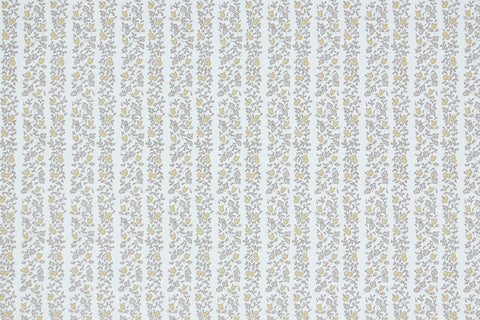 1980s Floral Stripe Vintage Wallpaper