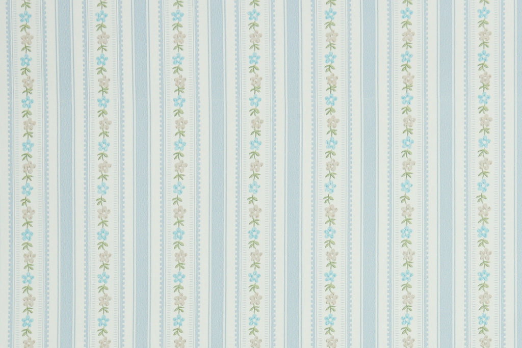 1970s Floral Stripe Vintage Wallpaper