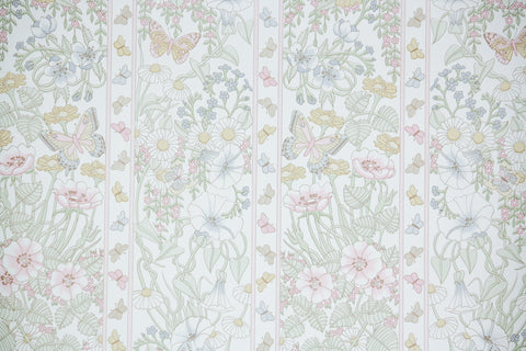 1980s Floral Vintage Wallpaper