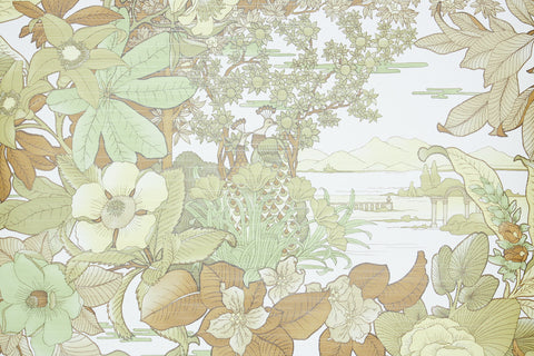 1970s Floral Vintage Wallpaper
