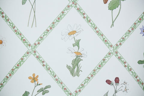 1980s Floral Vintage Wallpaper