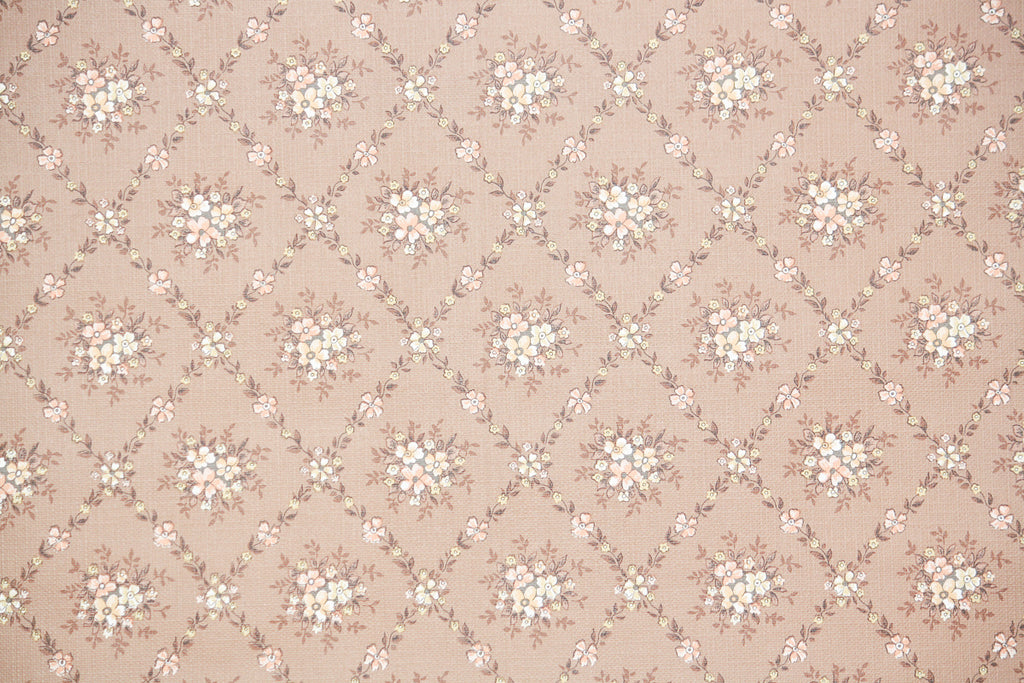 1970s Floral Vintage Wallpaper