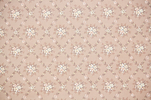 1970s Floral Vintage Wallpaper