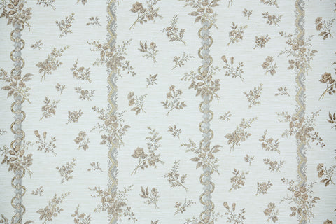 1980s Floral Stripe Vintage Wallpaper