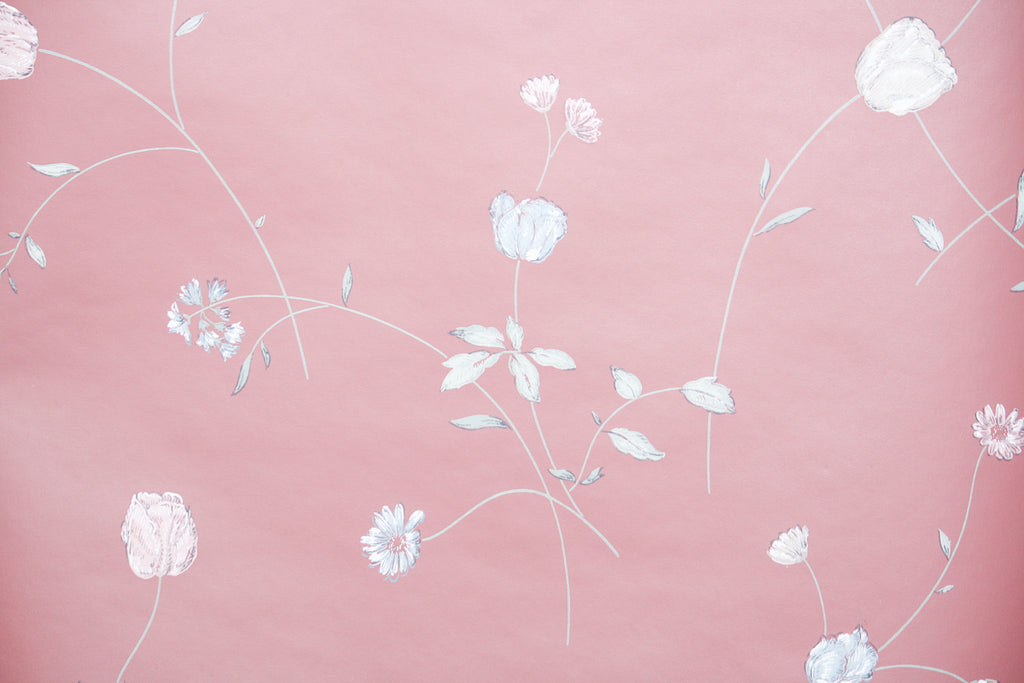 1990s Floral Vintage Wallpaper