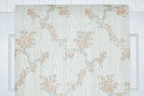1980s Floral Stripe Vintage Wallpaper