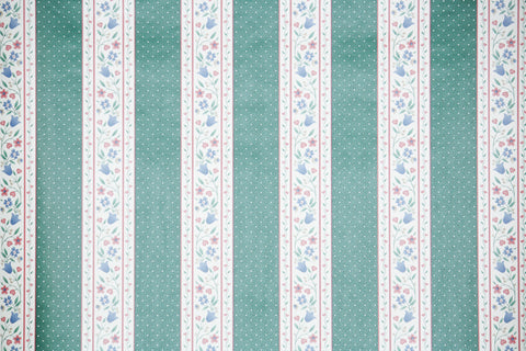 1990s Floral Stripe Vintage Wallpaper