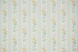 1980s Floral Stripe Vintage Wallpaper