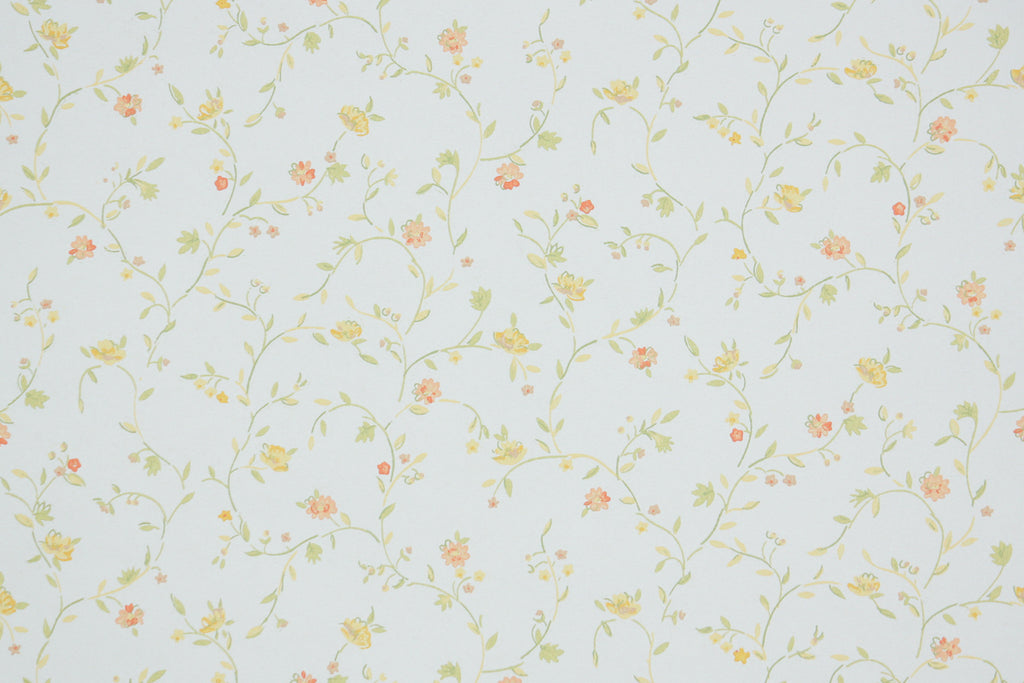 1970s Floral Vintage Wallpaper