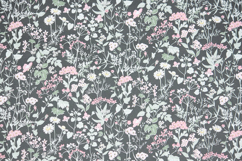 1980s | 1990s Floral Stripe Vintage Wallpaper
