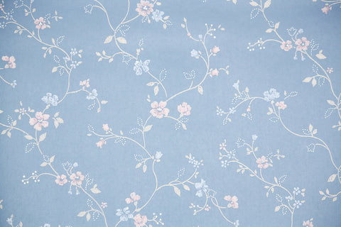 1980s Floral Vintage Wallpaper