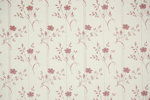 1980s Floral Vintage Wallpaper
