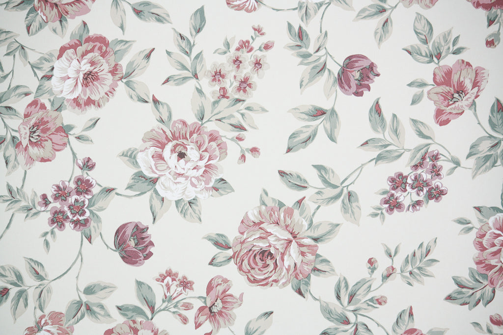 1980s | 1990s Floral Vintage Wallpaper