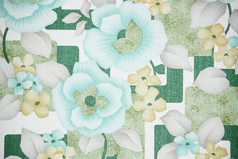 1970s Floral Vintage Wallpaper