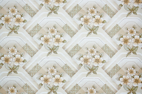1970s Floral Vintage Wallpaper