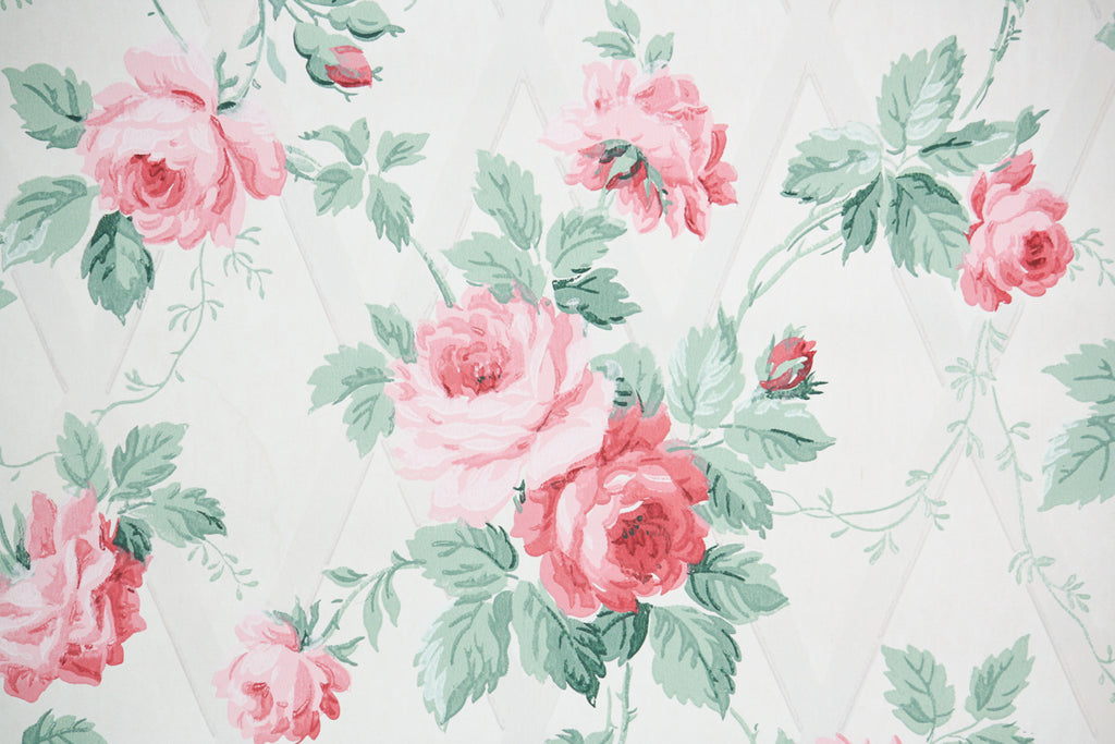 1950s Floral Vintage Wallpaper