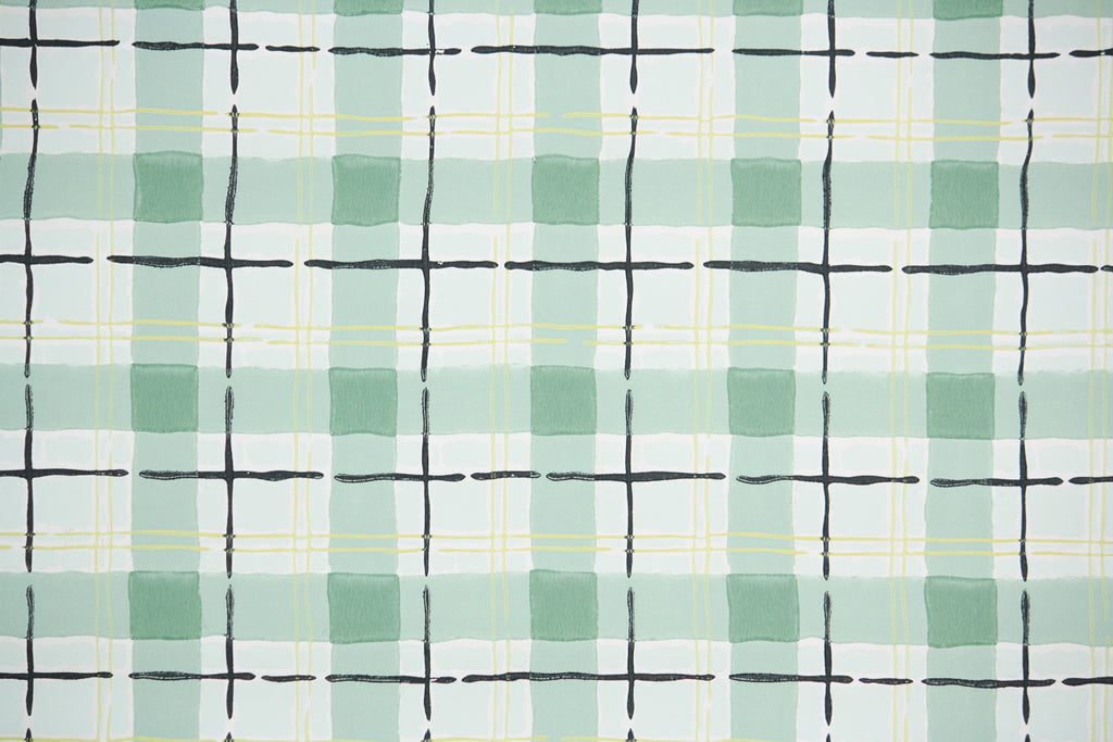 1950s Plaid Vintage Wallpaper