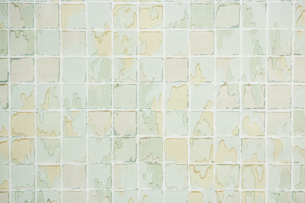 1930s Faux Tile Vintage Wallpaper