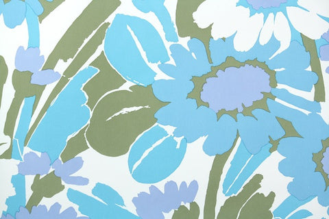 1970s Floral Vintage Wallpaper